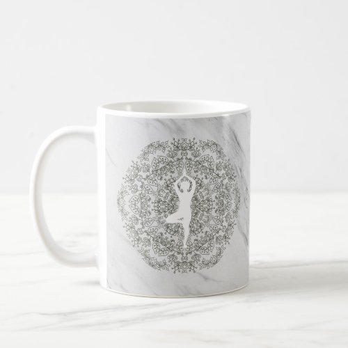 Namaste Yoga Pose  Mandala Pattern Coffee Mug