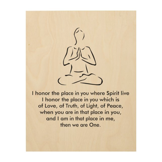 Namaste Yoga Pose Wood Word Art (Front)