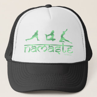 Namaste yoga poses green trucker hat