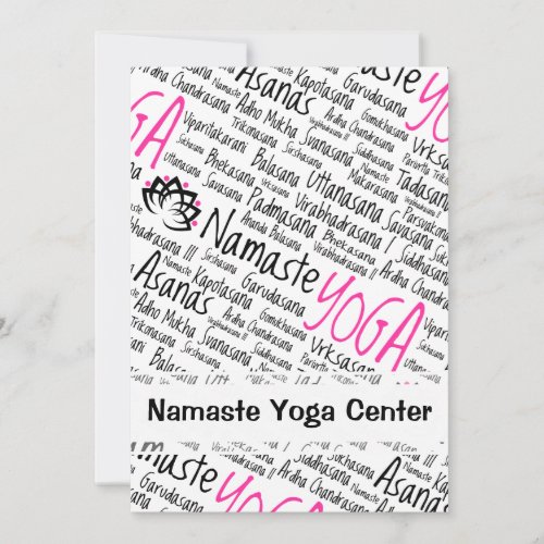 Namaste Yoga Positions Asana Poses Sanskrit Names Invitation