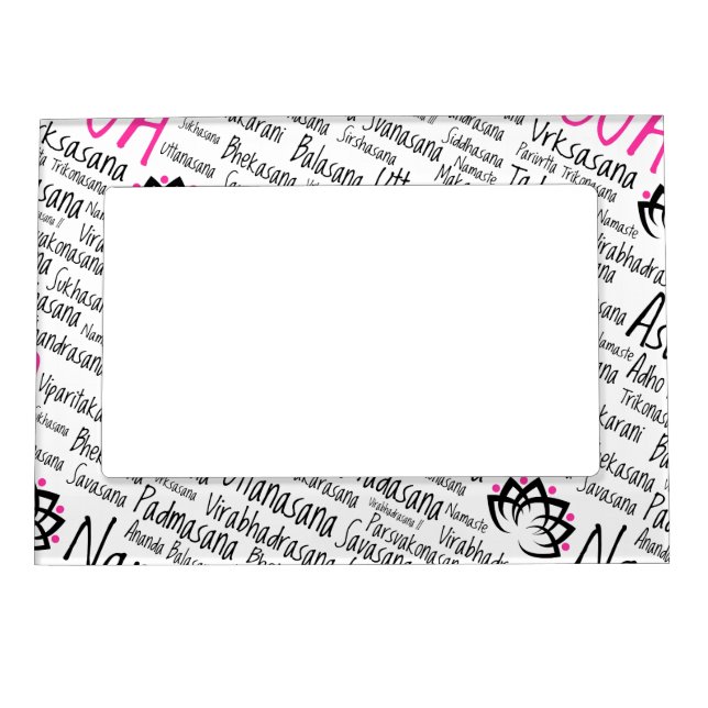 Namaste Yoga Positions Asana Poses Sanskrit Names Magnetic Frame (Front)