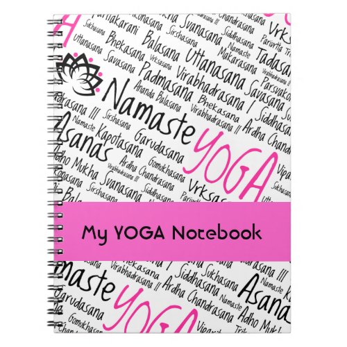 Namaste Yoga Positions Asana Poses Sanskrit Names Notebook
