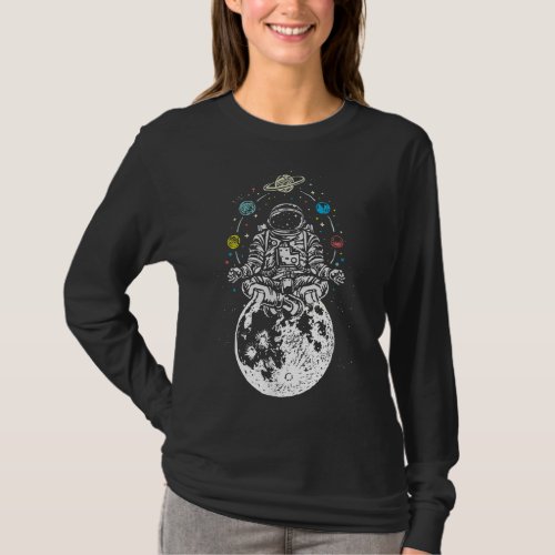 Namaste Yoga Space Travel Cosmonaut Astronomy Gift T_Shirt