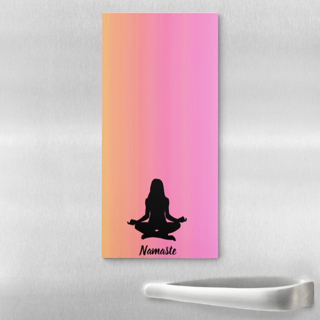 Namaste Yoga Sunset Magnetic Fridge Notepad