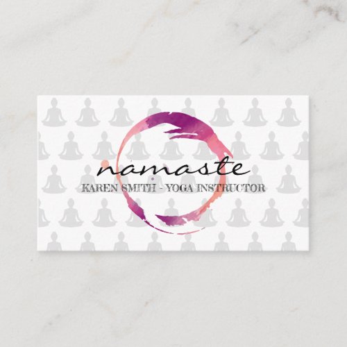 Namaste Yoga Tribal Pattern lotus  Health Business Card