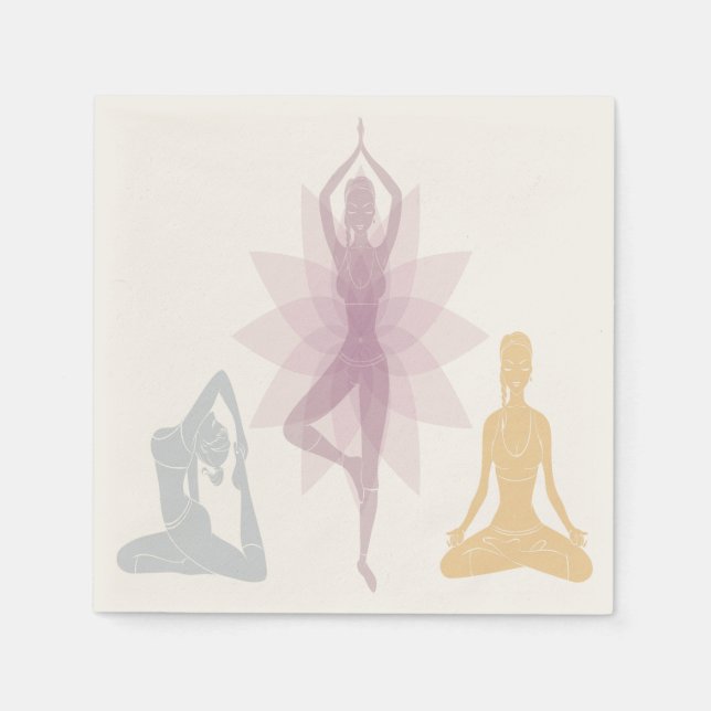 Namaste,yoga,yogi,women,chakra,chi,spiritual,zen Napkins (Front)