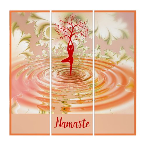 Namaste Zen Tree Of Life Yoga Spiritual Triptych