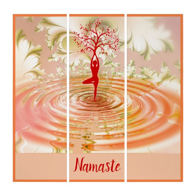 Namaste Zen Tree Of Life Yoga Spiritual Triptych (Front)