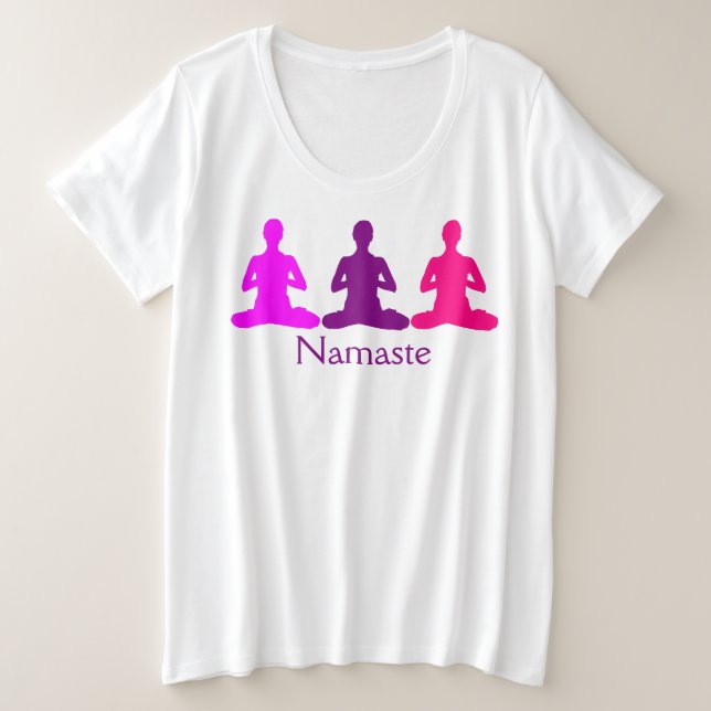 Namaste Zen Yoga Lotus Meditation Trendy Plus Size T-Shirt (Design Front)