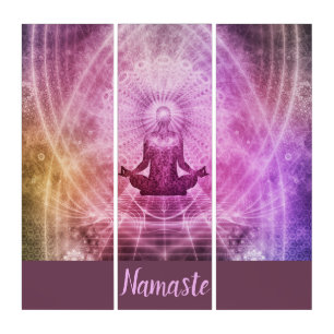 Namaste Zen Yoga Meditation Spiritual Triptych