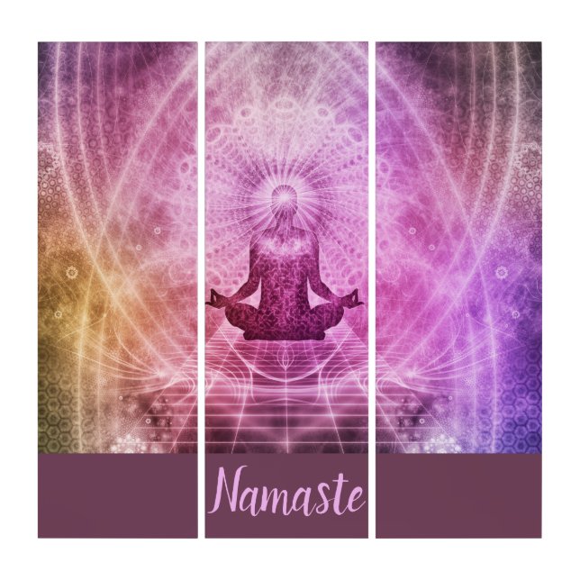 Namaste Zen Yoga Meditation Spiritual Triptych (Front)