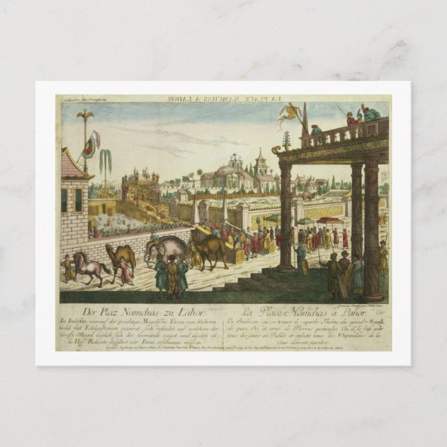 Namchas Place in Lahore, showing the golden throne Postcard (Front)