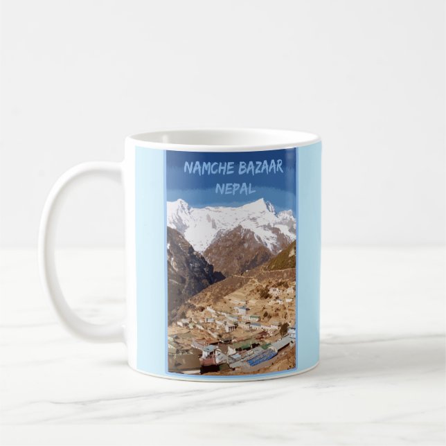 Namche Bazaar and mountain view, Nepal Coffee Mug (Left)