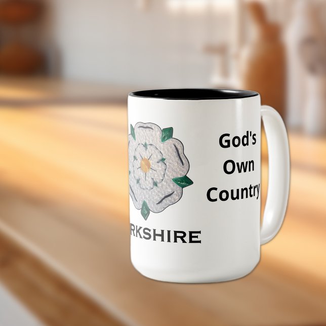 Name, 15oz Yorkshire White Rose Two-Tone Coffee Mug (Creator Uploaded)