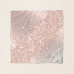 Name 16th Bridal Rose Gold Marble Glitter Spark Sc Scarf<br><div class="desc">Shining Rose Gold Delicate Personalized scarf feminine and elegant, with sparkling glitter drips in delicate peach pink tones and dark grey and with personalized name text script in modern calligraphy. Perfect as unique custom gift for bridesmaid, Party, Corporate Celebration Party, 16th party, Bridal Shower, weddings, bridal shower, hair salon boutique...</div>