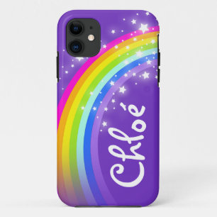 Name (5 letter) rainbow indigo purple iphone case