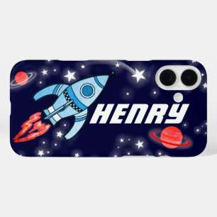 Name 5 letter rocket space navy kids iPhone 16 plus case