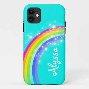 Name 6 letter rainbow aqua iphone case