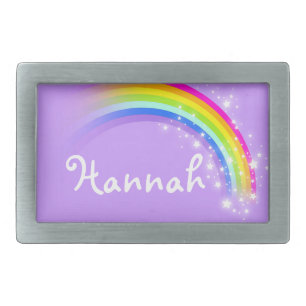 Name 6 letter rainbow pale purple oval belt buckle