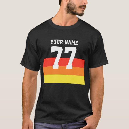 Name 77 Sports Jersey Number Black Yellow Red T_Sh T_Shirt