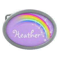 Name 7 letter rainbow pale purple oval belt buckle