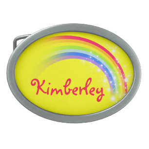 Name 9 letters rainbow yellow oval belt buckle