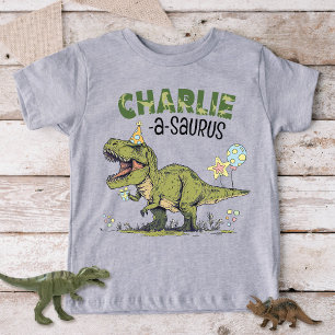 Name-a-saurus TRex Dinosaur Custom Birthday Party Toddler T-shirt