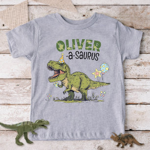Name-a-saurus TRex Dinosaur Custom Kids Birthday Toddler T-shirt
