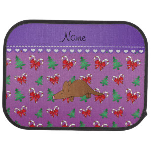 Name aardvark purple candy canes christmas trees car mat