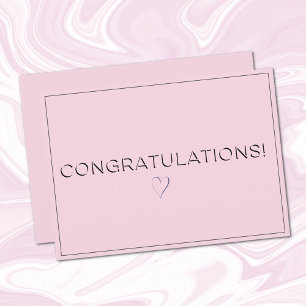 Name, Address Blush Pink Congratulations Flat Note Card
