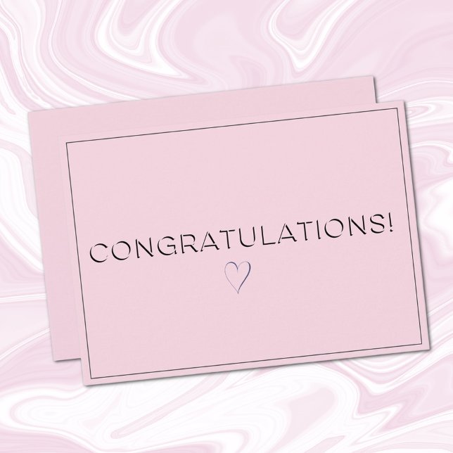 Name, Address || Blush Pink Congratulations Flat Note Card (Creator Uploaded)