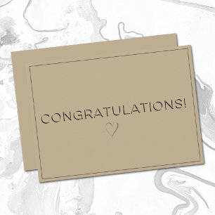 Name, Address    Khaki Brown Congratulations Flat Note Card