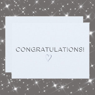 Name, Address Pale Blue Congrats Flat Card