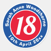 Name, Age, & Date on a Birthday Classic Round Sticker