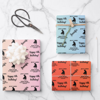 Name Age Just a Girl Who Loves Quarter Horses  Wrapping Paper Sheets