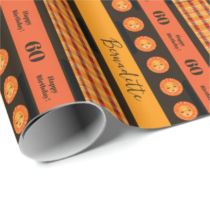 Name Age Sentiment Ethnic Bohemian Boho Orange Red Wrapping Paper