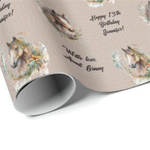 Name Age Sentiment Just a Girl Who Loves Horses Wrapping Paper