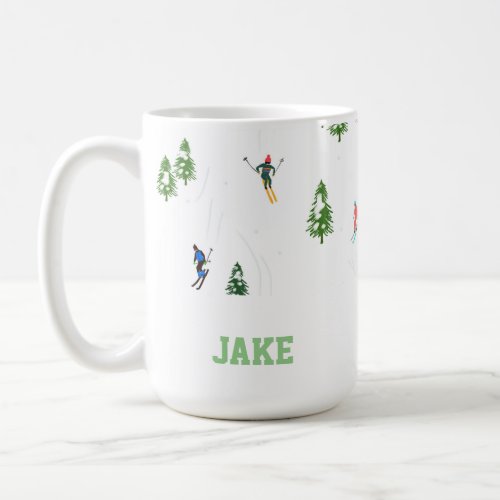 Name Alpine Skiers Skiing Illustration Skier   Coffee Mug