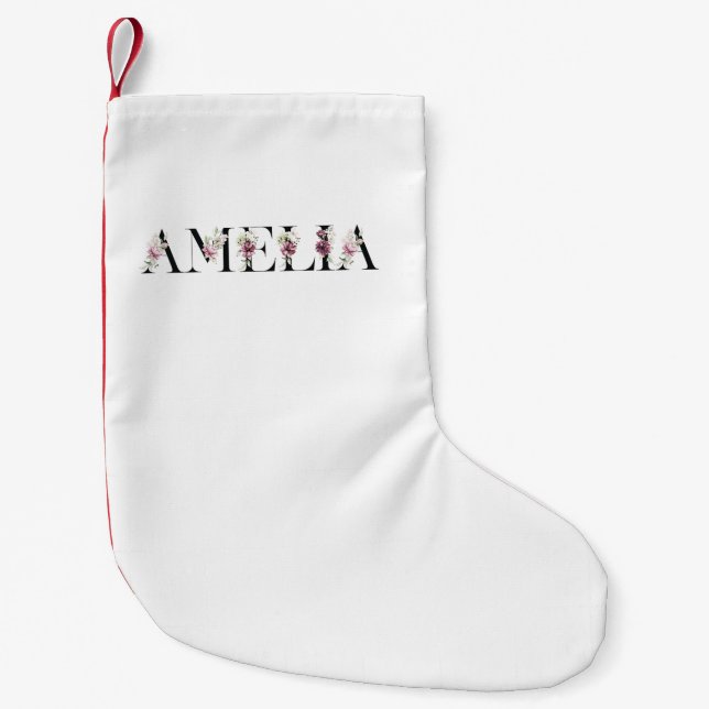 Name Amelia Small Christmas Stocking (Front)