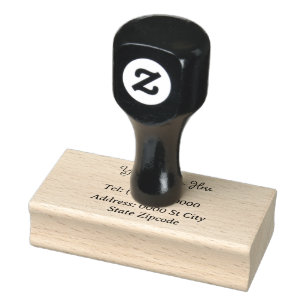 Name and Address Customizable Rubber Stamp