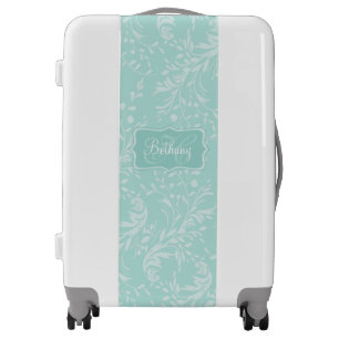 Name and initial girls wildflower pattern luggage