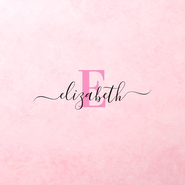 Name and Initial Monogram Flourishing Text Wall Decal (Insitu 3)