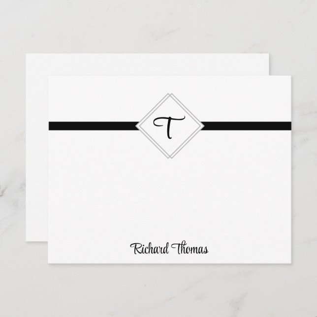 Name and Initial Personalized Note Cards  (Front/Back)