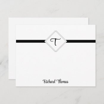 Name And Initial Personalized Note Cards by AJsGraphics at Zazzle