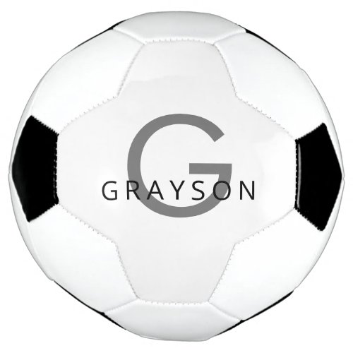 Name and Initial Printed on a Custom Soccer Ball