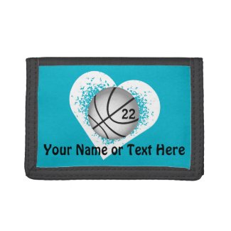 Name and Jersey Number Basketball Wallets for Girls