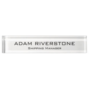 Name and Job Title Clear  Desk Name Plate