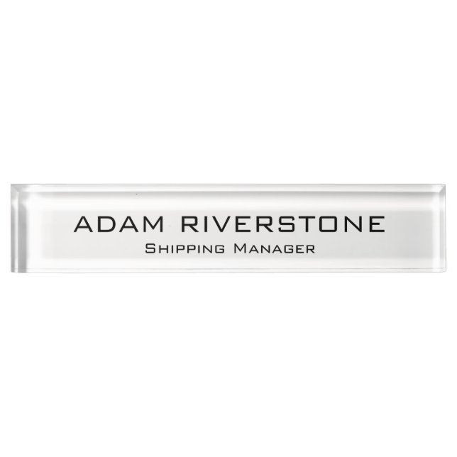 Name and Job Title Clear  Desk Name Plate (Front)