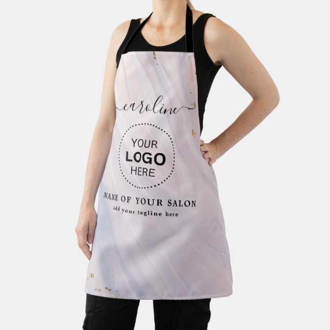 Name and Logo hair salon apron (Insitu)