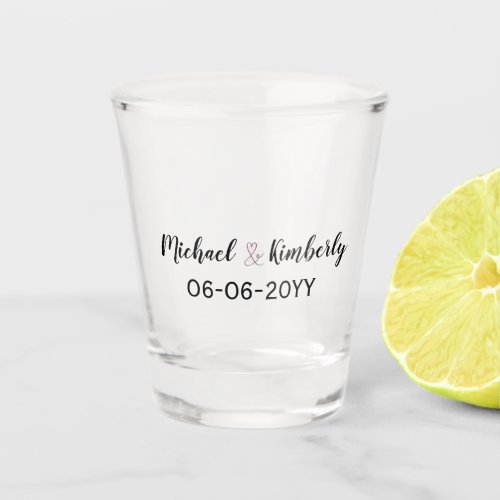 Name and Marriage Date Shot Glass